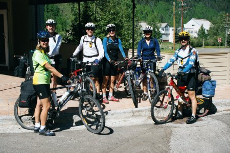 The group of six setting off from Telluride